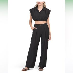 On Twelfth - Black 2pc shirt & pant set NWT SZ. LARGE